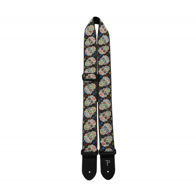 Perri's TWS-6802 - Ремень для гитары, Серия: JACQUARD, Материал: жаккард, Рисунок: черепа, Ширина ремня: 5 см, Длина: 99 - 147 см Perri's TWS-6802 - Ремень для гитары, Серия: JACQUARD, Материал: жаккард, Рисунок: черепа, Ширина ремня: 5 см, Длина: 99 - 147 см