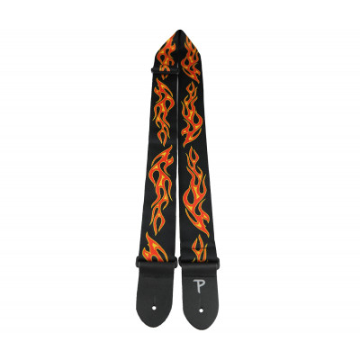 Perri's TWS-6545 - Ремень для гитары, Серия JACQUARD, Материал: жаккард, с кожаными концами, Рисунок: языки пламени, Цвет: чёрный, Ширина ремня: 5 см, Perri's TWS-6545 - Ремень для гитары, Серия JACQUARD, Материал: жаккард, с кожаными концами, Рисунок: языки пламени, Цвет: чёрный, Ширина ремня: 5 см,