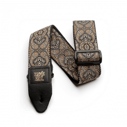Ernie Ball 4163 жаккардовый ремень с рисунком Gold & Black Paisley Ernie Ball 4163 жаккардовый ремень с рисунком Gold & Black Paisley
