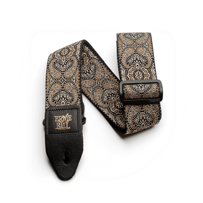Ernie Ball 4163 жаккардовый ремень с рисунком Gold & Black Paisley Ernie Ball 4163 жаккардовый ремень с рисунком Gold & Black Paisley