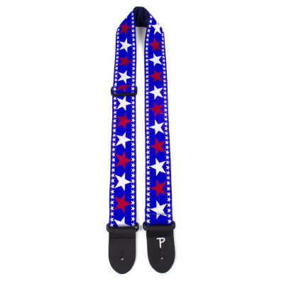 Perri's TWS-7068 - Ремень для гитары, Серия: JACQUARD, Материал: жаккард, Рисунок: красные и белые звёзды, Ширина ремня: 5 см, Длина: 99 - 147 см Perri's TWS-7068 - Ремень для гитары, Серия: JACQUARD, Материал: жаккард, Рисунок: красные и белые звёзды, Ширина ремня: 5 см, Длина: 99 - 147 см