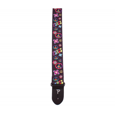 Perri's LPCP-6797 - Ремень для гитары, Серия: Polyester, Материал: полиэстер, Рисунок: Peace, пацифика и цветы, Ширина ремня: 5 см, Длина: 99 - 147 см