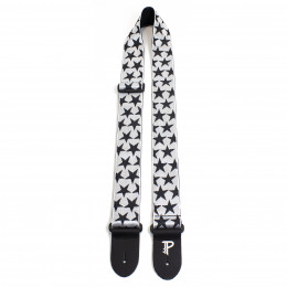 Perri's TWS-7061 - Ремень для гитары, Серия: JACQUARD, Материал: жаккард, Рисунок: чёрные звёзды на белом фоне, Ширина ремня: 5 см, Длина: 99 - 147 см Perri's TWS-7061 - Ремень для гитары, Серия: JACQUARD, Материал: жаккард, Рисунок: чёрные звёзды на белом фоне, Ширина ремня: 5 см, Длина: 99 - 147 см