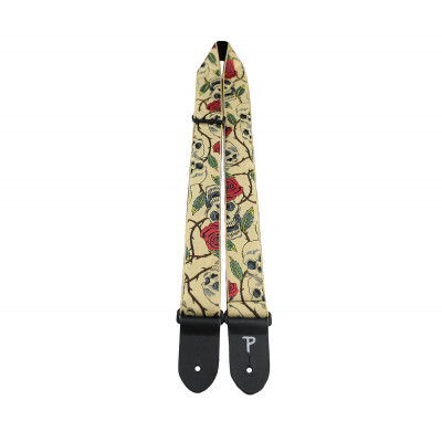 Perri's TWS-6538 - Ремень для гитары, Серия: JACQUARD, Материал: жаккард, Рисунок: черепа и розы, Ширина ремня: 6.35 см, Длина: 99 - 147 см Perri's TWS-6538 - Ремень для гитары, Серия: JACQUARD, Материал: жаккард, Рисунок: черепа и розы, Ширина ремня: 6.35 см, Длина: 99 - 147 см
