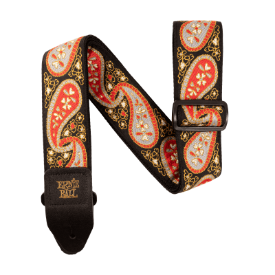 Ernie Ball 4696 - Ремень для гитары, с кожаными концами, Серия CLASSIC JACQUARD STRAPS, Материал: жаккард, Рисунок: Midnight Paisley, Ширина ремня: Ernie Ball 4696 - Ремень для гитары, с кожаными концами, Серия CLASSIC JACQUARD STRAPS, Материал: жаккард, Рисунок: Midnight Paisley, Ширина ремня: