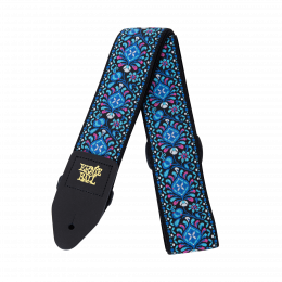 Ernie Ball 4097 Indigo Orchid Jacquard гитарный ремень, полипропилен, кожаные нашивки Ernie Ball 4097 Indigo Orchid Jacquard гитарный ремень, полипропилен, кожаные нашивки