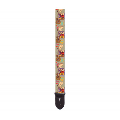 Perri's LPCP-6795 - Ремень для гитары, Серия: Polyester, Материал: полиэстер, Рисунок: Peace Love Music, Ширина ремня: 5 см, Длина: 99 - 147 см