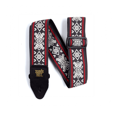 Ernie Ball 4669 жаккардовый ремень с рисунком Blackjack Red Ernie Ball 4669 жаккардовый ремень с рисунком Blackjack Red