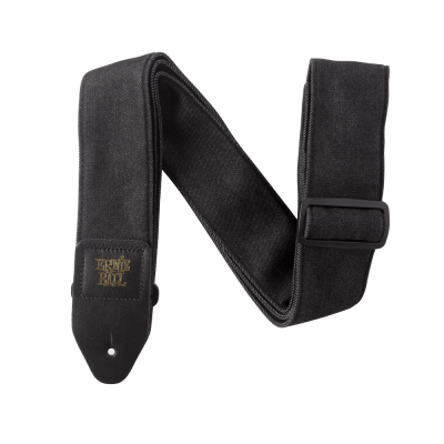 Ernie Ball 4058 Ремень гитарный из джинсовой ткани с кожаными концами, цвет Fade Black