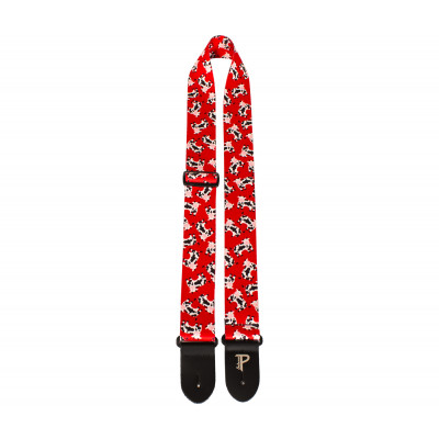 Perri's LPCP-7208 - Ремень для гитары, Серия: Kids Wanna Have Fun, Материал: полиэстер, Рисунок: коровки, Ширина ремня: 5 см, Длина: 86 - 129 см