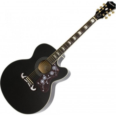 Гитара электроакустическая шестиструнная EPIPHONE EJ-200CE BLACK Гитара электроакустическая шестиструнная EPIPHONE EJ-200CE BLACK