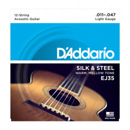 D'ADDARIO EJ35 Набор 12 струн для гитары акустической шёлк/сталь 011-047