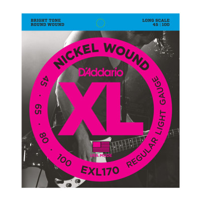 D'ADDARIO EXL170 Набор 4 струн для бас-гитары никель 045-100 D'ADDARIO EXL170 Набор 4 струн для бас-гитары никель 045-100