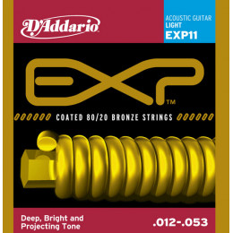 D'ADDARIO EXP11 Набор 6 струн для гитары акустической бронза 012-053