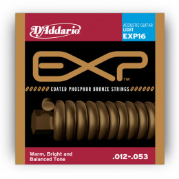 D'ADDARIO EXP16 Набор 6 струн для гитары акустик фосфор-бронза 12-53 D'ADDARIO EXP16 Набор 6 струн для гитары акустик фосфор-бронза 12-53