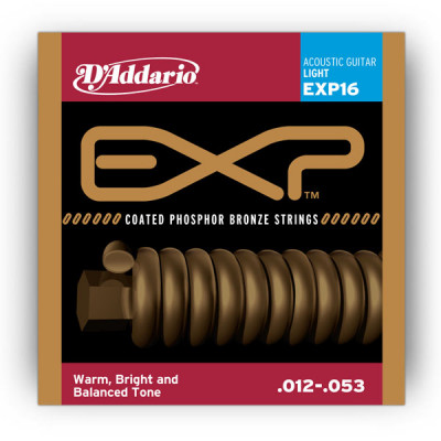 D'ADDARIO EXP16 Набор 6 струн для гитары акустик фосфор-бронза 12-53