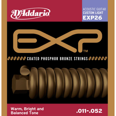 D'ADDARIO EXP26 Набор 6 струн для гитары акустик фосфор-бронза 011-052 D'ADDARIO EXP26 Набор 6 струн для гитары акустик фосфор-бронза 011-052