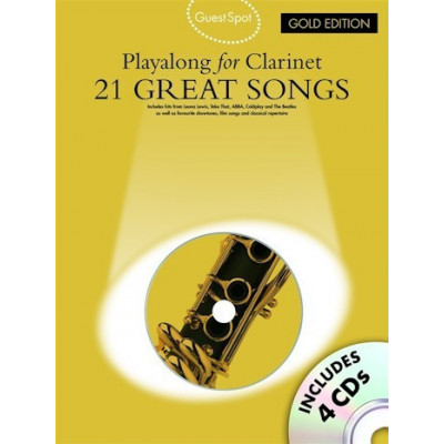 MusicSales AM997788 - GUEST SPOT 21 GREAT SONGS GOLD ED PLAYALONG FOR CLARINET... MusicSales AM997788 - GUEST SPOT 21 GREAT SONGS GOLD ED PLAYALONG FOR CLARINET...