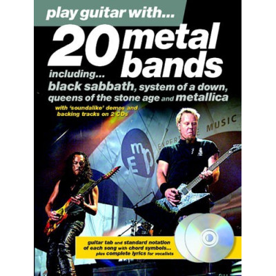 MusicSales AM976745 PLAY GUITAR WITH 20 METAL BANDS GUITAR TAB BOOK/2CDS MusicSales AM976745 PLAY GUITAR WITH 20 METAL BANDS GUITAR TAB BOOK/2CDS