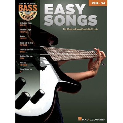 MusicSales HL00701480 - BASS PLAY ALONG VOLUME 34 EASY SONGS BGTR BK/CD MusicSales HL00701480 - BASS PLAY ALONG VOLUME 34 EASY SONGS BGTR BK/CD