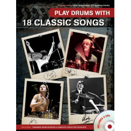 MusicSales AM999361 - PLAY DRUMS WITH 18 CLASSIC SONGS DRUMS BOOK/2CD