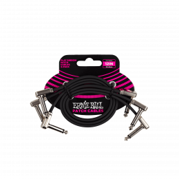 Ernie Ball 6222 набор соединительных кабелей 3 шт., плоский, 30 см, угловой джек/угловой джек, чёрный Ernie Ball 6222 набор соединительных кабелей 3 шт., плоский, 30 см, угловой джек/угловой джек, чёрный