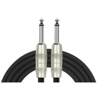 Kirlin IP-201PR 3M BK - кабель инструментальный, Разъемы: 1/4" прямой моноджек - 1/4" прямой моноджек, никелированые, Материал проводника: медь, Длина