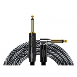 Kirlin IWB-202BFGL 6M WBW - кабель инструментальный, Разъемы: 1/4" прямой моноджек - 1/4" угловой моноджек, позолоченные, Материал проводника: медь, Д