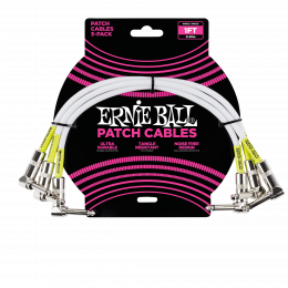 Ernie Ball 6055 набор кабелей инструментальных 3 шт, длина 30 см, цвет белый.