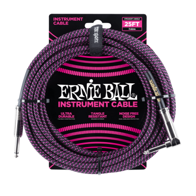 Ernie Ball 6068 кабель инструментальный, прямой / угловой джеки, 7,62м, цвет чёрный с пурпурным Ernie Ball 6068 кабель инструментальный, прямой / угловой джеки, 7,62м, цвет чёрный с пурпурным
