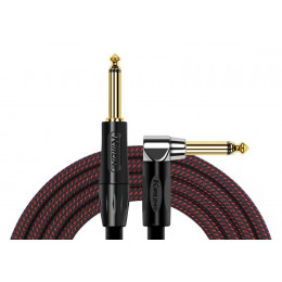 Kirlin IWB-202BFGL 3M BR - кабель инструментальный, Разъемы: 1/4" прямой моноджек - 1/4" угловой моноджек, позолоченные, Материал проводника: медь, Дл