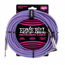 Ernie Ball 6069 кабель инструментальный, прямой / угловой джеки, 7,62м, цвет пурпурный