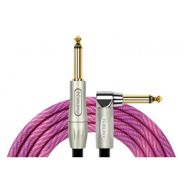 Kirlin IWB-202PFGL 3M WPP - кабель инструментальный, Разъемы: 1/4" прямой моноджек - 1/4" угловой моноджек, позолоченные, Материал проводника: медь, Д