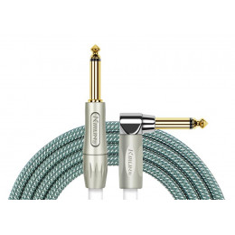 Kirlin IWB-202PFGL 3M OL - кабель инструментальный, Разъемы: 1/4" прямой моноджек - 1/4" угловой моноджек, позолоченные, Материал проводника: медь, Дл