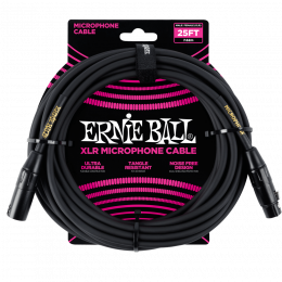 Ernie Ball 6073 кабель микрофонный, XLR - XLR, 7,62 м, чёрный.