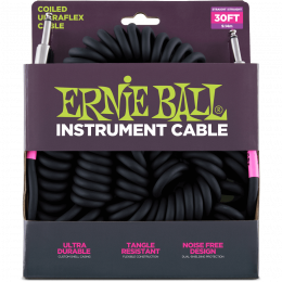 Ernie Ball 6044 кабель инструментальный, витой с прямыми джеками, 9 метров, черный Ernie Ball 6044 кабель инструментальный, витой с прямыми джеками, 9 метров, черный
