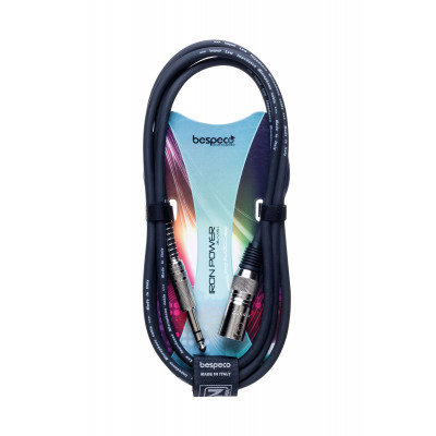 BESPECO IROMS300 Кабель готовый акустический cannon male (XLR3MX) - ? 6,3 mm jack TRS (SS10), 3м BESPECO IROMS300 Кабель готовый акустический cannon male (XLR3MX) - ? 6,3 mm jack TRS (SS10), 3м