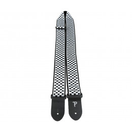 Perri's TWS-6547 - Ремень для гитары, Серия JACQUARD, Материал: жаккард, с кожаными концами, Рисунок: чёрно-белая клетка, Цвет: чёрно-белая клетка, Ши Perri's TWS-6547 - Ремень для гитары, Серия JACQUARD, Материал: жаккард, с кожаными концами, Рисунок: чёрно-белая клетка, Цвет: чёрно-белая клетка, Ши