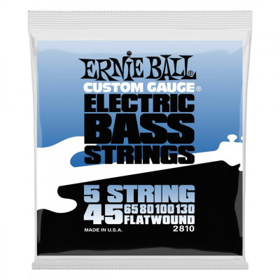 Струны для 5 струнной бас-гитары ERNIE BALL 2810 Flatwound 45-130 Струны для 5 струнной бас-гитары ERNIE BALL 2810 Flatwound 45-130