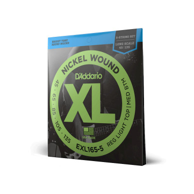 Струны для 5 струнной бас-гитары D'ADDARIO EXL165 5 Струны для 5 струнной бас-гитары D'ADDARIO EXL165 5