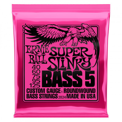 Струны для 5 струнной бас-гитары ERNIE BALL 2824 Nickel Wound Slinky Super 40-125 Струны для 5 струнной бас-гитары ERNIE BALL 2824 Nickel Wound Slinky Super 40-125