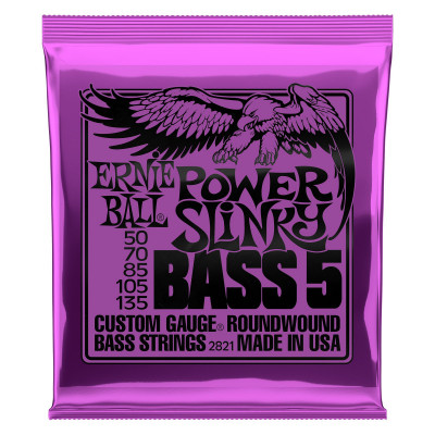 Струны для 5 струнной бас-гитары ERNIE BALL 2821 Nickel Wound Slinky Power 50-135 Струны для 5 струнной бас-гитары ERNIE BALL 2821 Nickel Wound Slinky Power 50-135