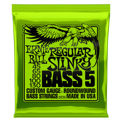 Струны для 5 струнной бас-гитары ERNIE BALL 2836 Nickel Wound Slinky Regular 45-130 Струны для 5 струнной бас-гитары ERNIE BALL 2836 Nickel Wound Slinky Regular 45-130