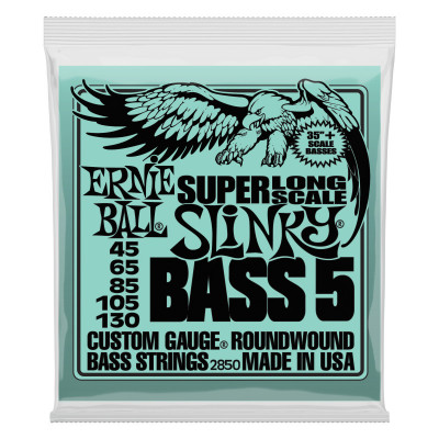 Струны для 5 струнной бас-гитары ERNIE BALL 2850 Nickel Wound Super Long Scale Slinky 45-130