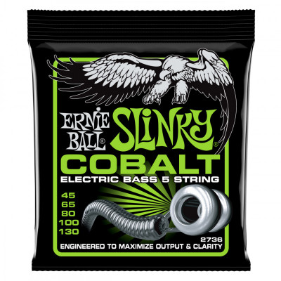 Струны для 5 струнной бас-гитары ERNIE BALL 2736 Cobalt Slinky 45-130 Струны для 5 струнной бас-гитары ERNIE BALL 2736 Cobalt Slinky 45-130
