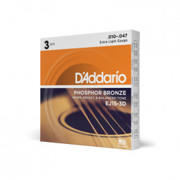 Струны для акустической гитары D'ADDARIO EJ15 -3D Струны для акустической гитары D'ADDARIO EJ15 -3D