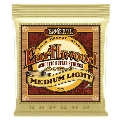 Струны для акустической гитары ERNIE BALL 2003 Earthwood 80/20 Bronze Medium Light 12-54