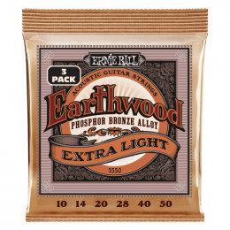 Струны для акустической гитары ERNIE BALL 3550 Earthwood Phosphor Bronze Extra Light 3 Pack 10-50