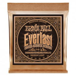 Струны для акустической гитары ERNIE BALL 2546 Everlast Coated Phosphor Bronze Medium Light 12-54
