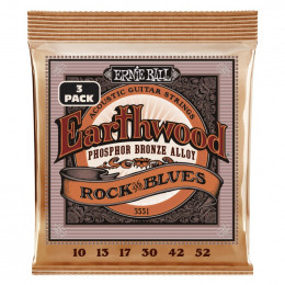 Струны для акустической гитары ERNIE BALL 3551 Earthwood Phosphor Bronze RandB 3 Pack 10-52